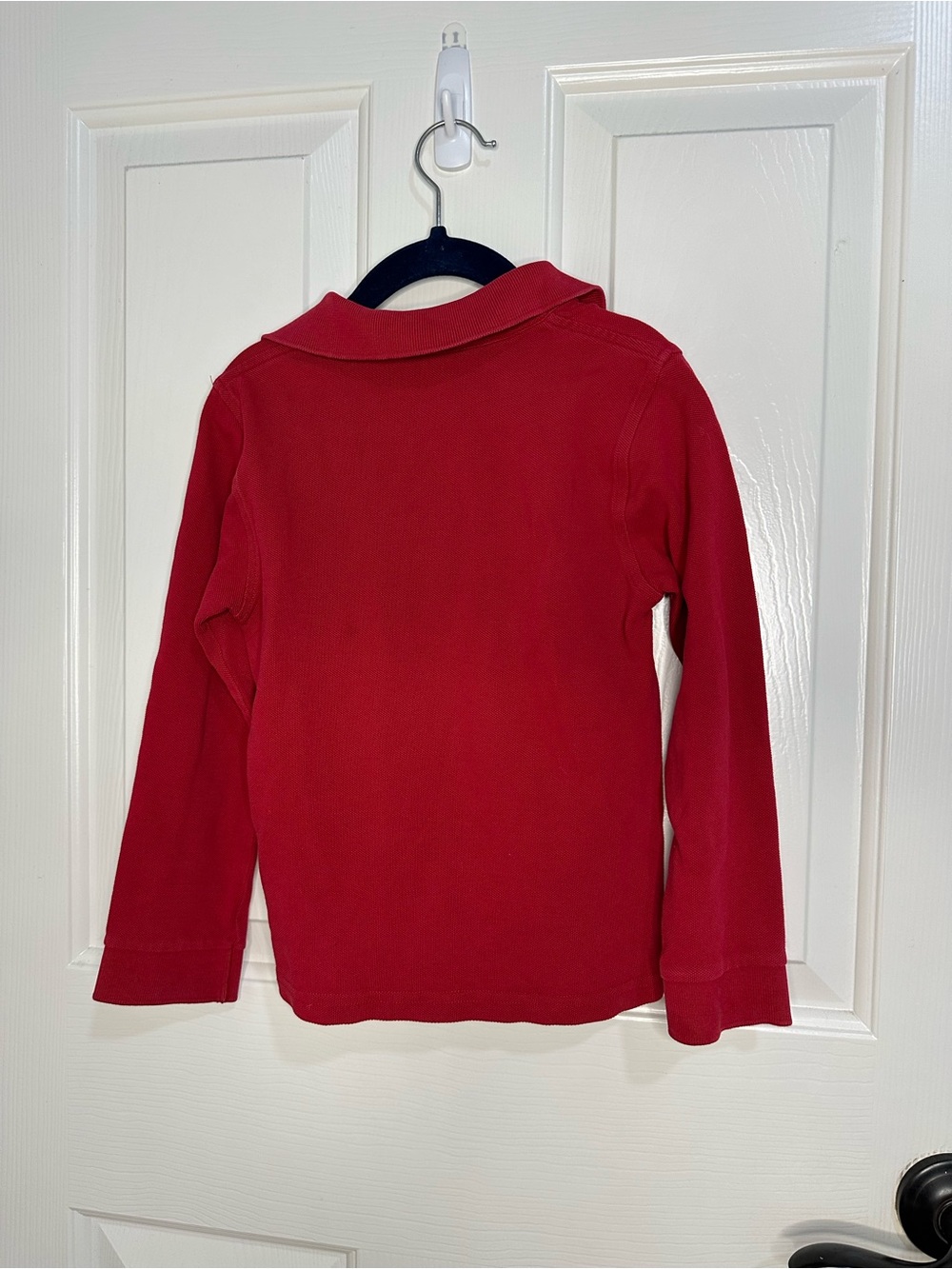 Burberry Red White Logo Long Sleeve Polo Shirt Sz 6Y Streetwear Preppy Winter - Picture 4 of 10